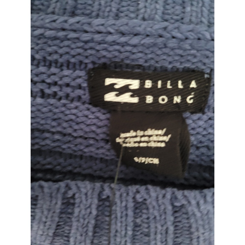 Billabong Blue Cropped Textured Knit Crewneck Sweater Womens Small NEW #22 - Picture 6 of 6
